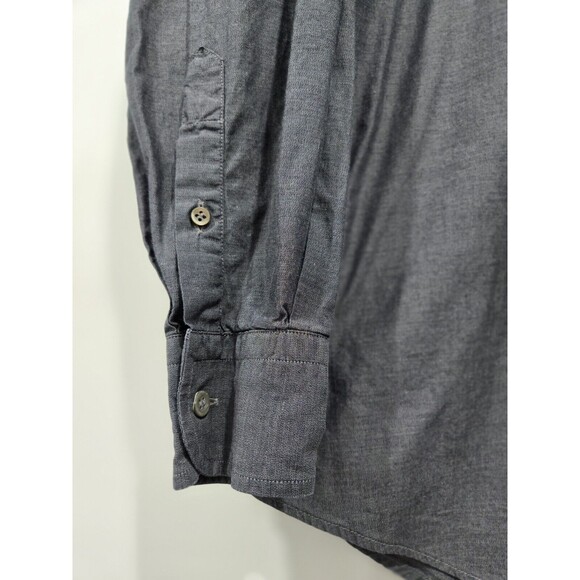 Ermenegildo Zegna Cotton Long Sleeve Button Shirt Men's L 41 Graphite Grey Italy - Picture 4 of 6